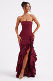 Robe Bustier à Volants | Élégante & Glamour | Parfaite pour Mariages et Grandes Occasions