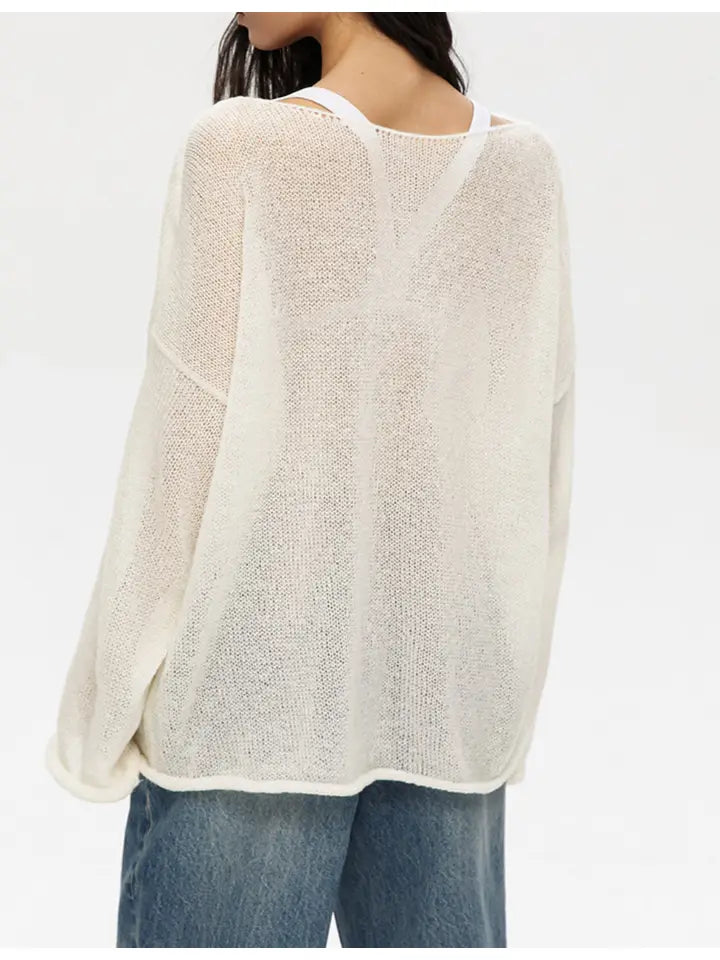 Pull en Maille Transparente | Léger & Aéré | Élégance Décontractée