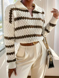 Pull en Maille Rayée | Style Vintage | Chaud et Chic