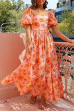 Robe Longue Fleurie | Manches Bouffantes | Romantique & Fluide