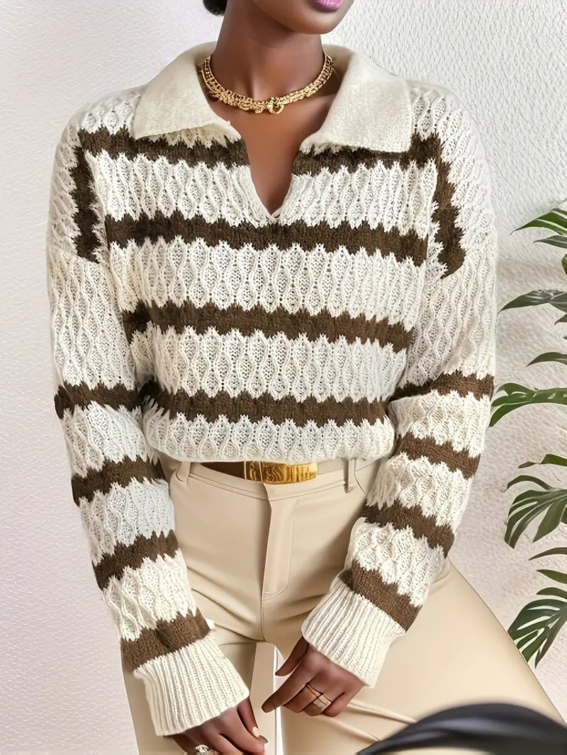 Pull en Maille Rayée | Style Vintage | Chaud et Chic