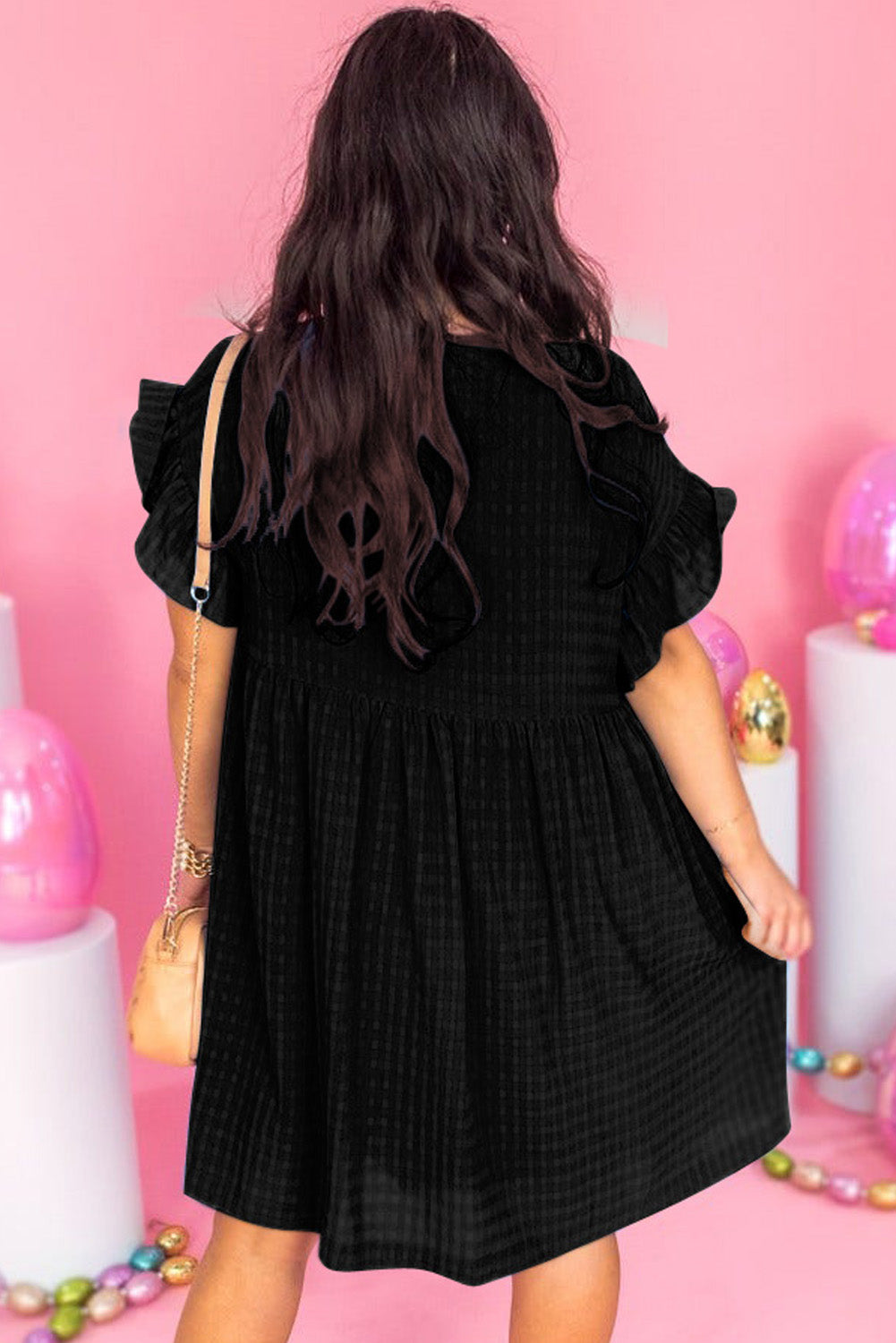 Robe Babydoll Grande Taille | Noir | Confort Féminin et Fluide