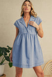 Robe Courte en Denim | Bleu Beau | Légère et Décontractée