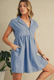 Robe Courte en Denim | Bleu Beau | Légère et Décontractée