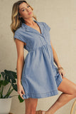 Robe Courte en Denim | Bleu Beau | Légère et Décontractée