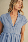 Robe Courte en Denim | Bleu Beau | Légère et Décontractée