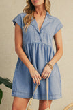 Robe Courte en Denim | Bleu Beau | Légère et Décontractée