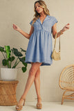 Robe Courte en Denim | Bleu Beau | Légère et Décontractée