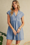 Robe Courte en Denim | Bleu Beau | Légère et Décontractée