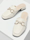 Mocassins Ouverts | Chaîne Ornée | Élégants & Confortables