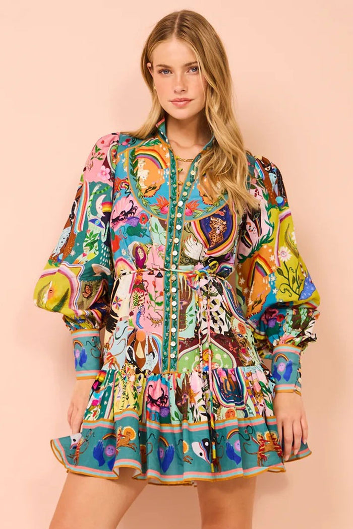 Robe Mini Bohème | Audacieuse & Colorée | Une Œuvre d’Art à Porter