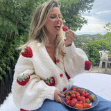 Gilet Tricoté Fraises | Doux | Mignon & Confortable