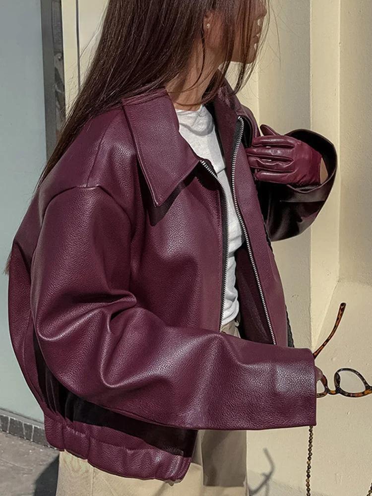 Veste Zippée en Similicuir | Chic Urbain & Audacieux | Idéale pour les Tenues d’Automne et Journées Citadines