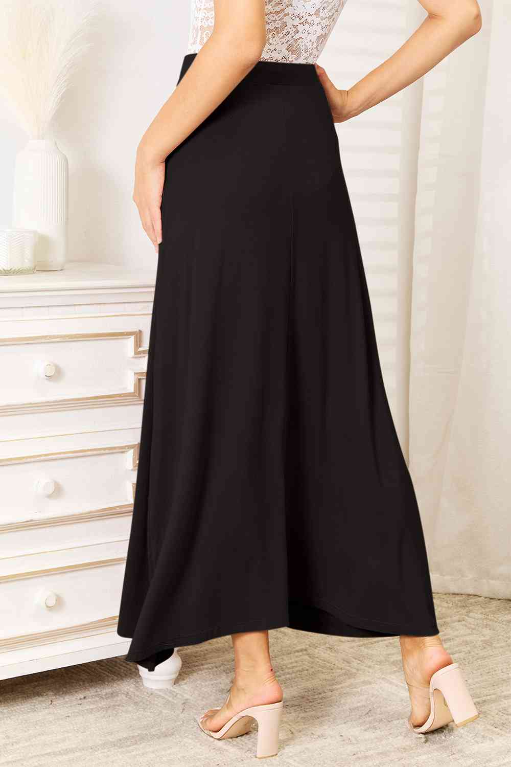 Jupe Longue Taille Haute | Ceinture Ajustable | Élégante et Fluide