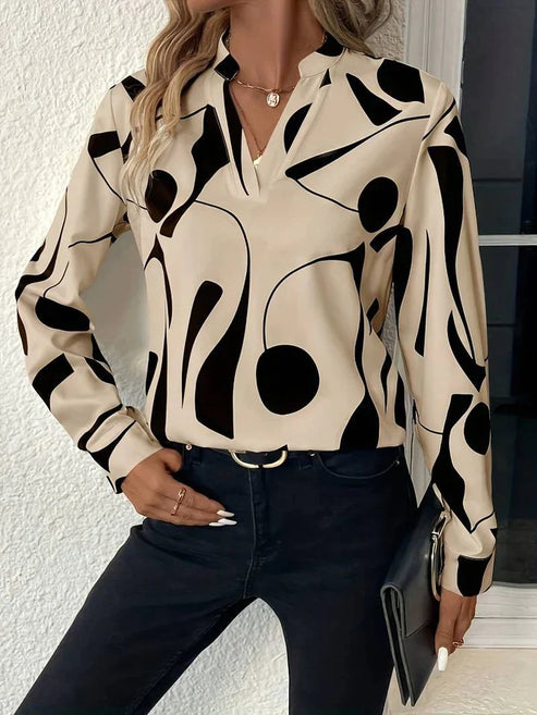 Blouse Imprimée Manches Longues | Élégante | Moderne et Chic