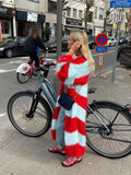 Robe Longue en Maille Rayée | Confortable | Audacieuse et Colorée