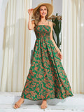 Robe Longue Fleurie Smockée | Légère & Aérienne | Parfaite pour les Vacances d'Été