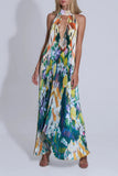 Robe Longue Plissée à Col Halter | Élégante & Fluide | Mode Statement