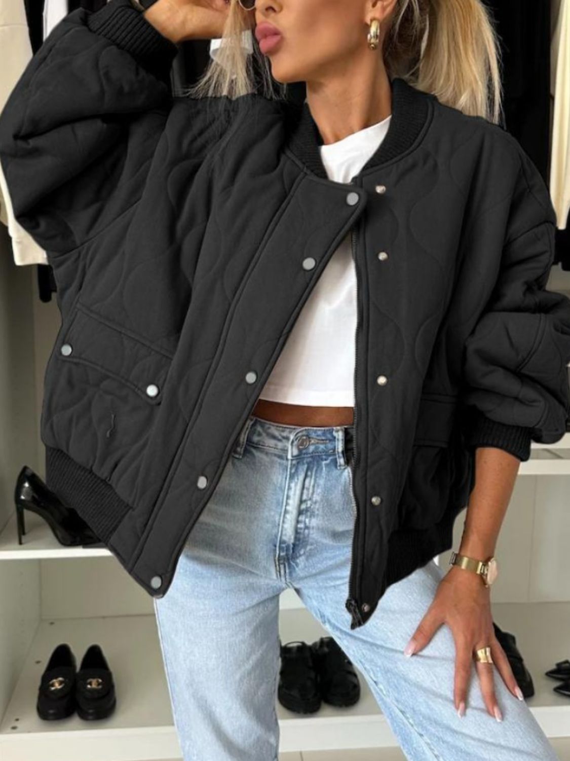 Blouson Bomber Matelassé | Confort & Tendance | Style Urbain Décontracté