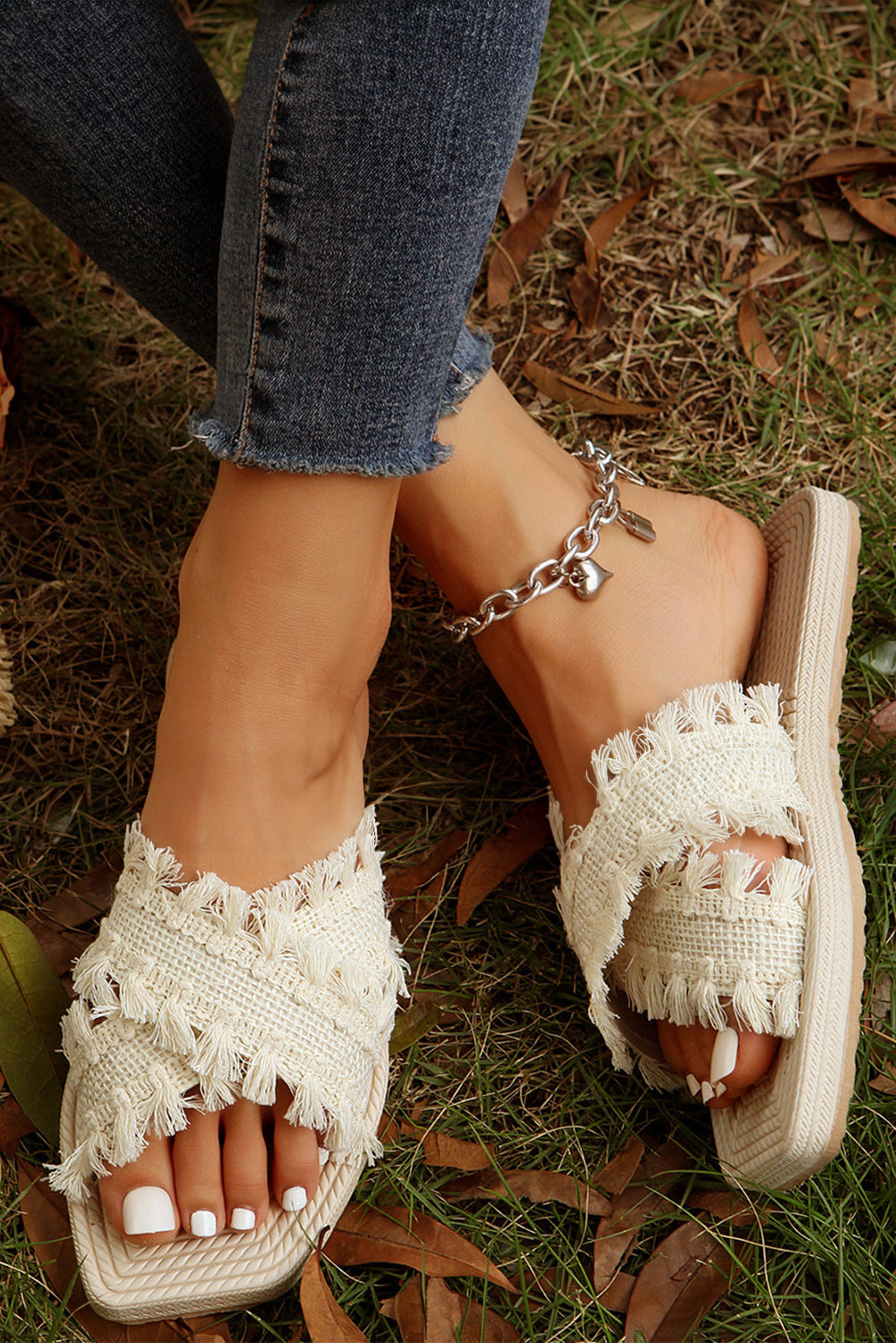 Sandales à Franges Été | Tissu Tressé | Légères et Stylées