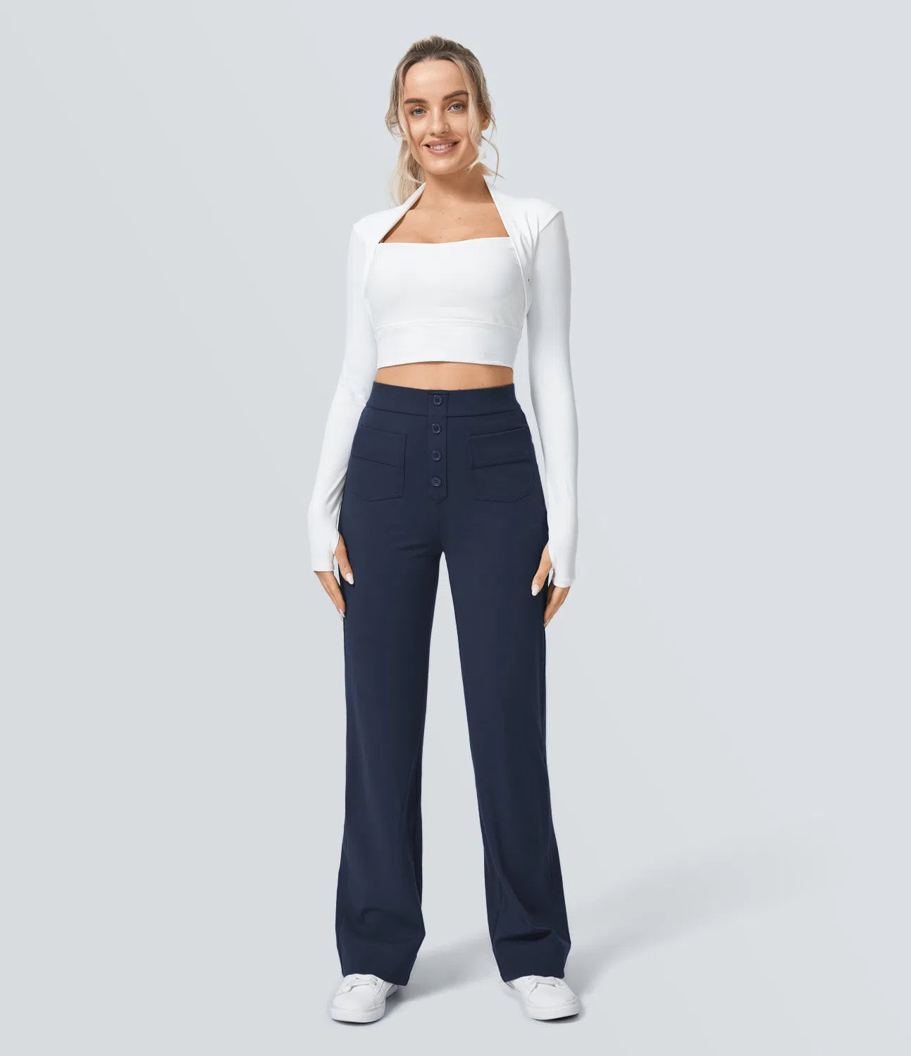 Pantalon Taille Haute | Stretch & Élégant | Casual Chic Moderne