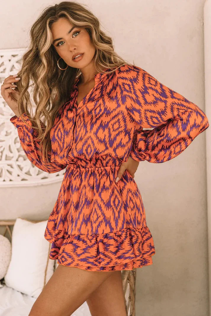 Robe Chemise Imprimée Bohème | Vibrante & Chic | Look Audacieux et Tendance