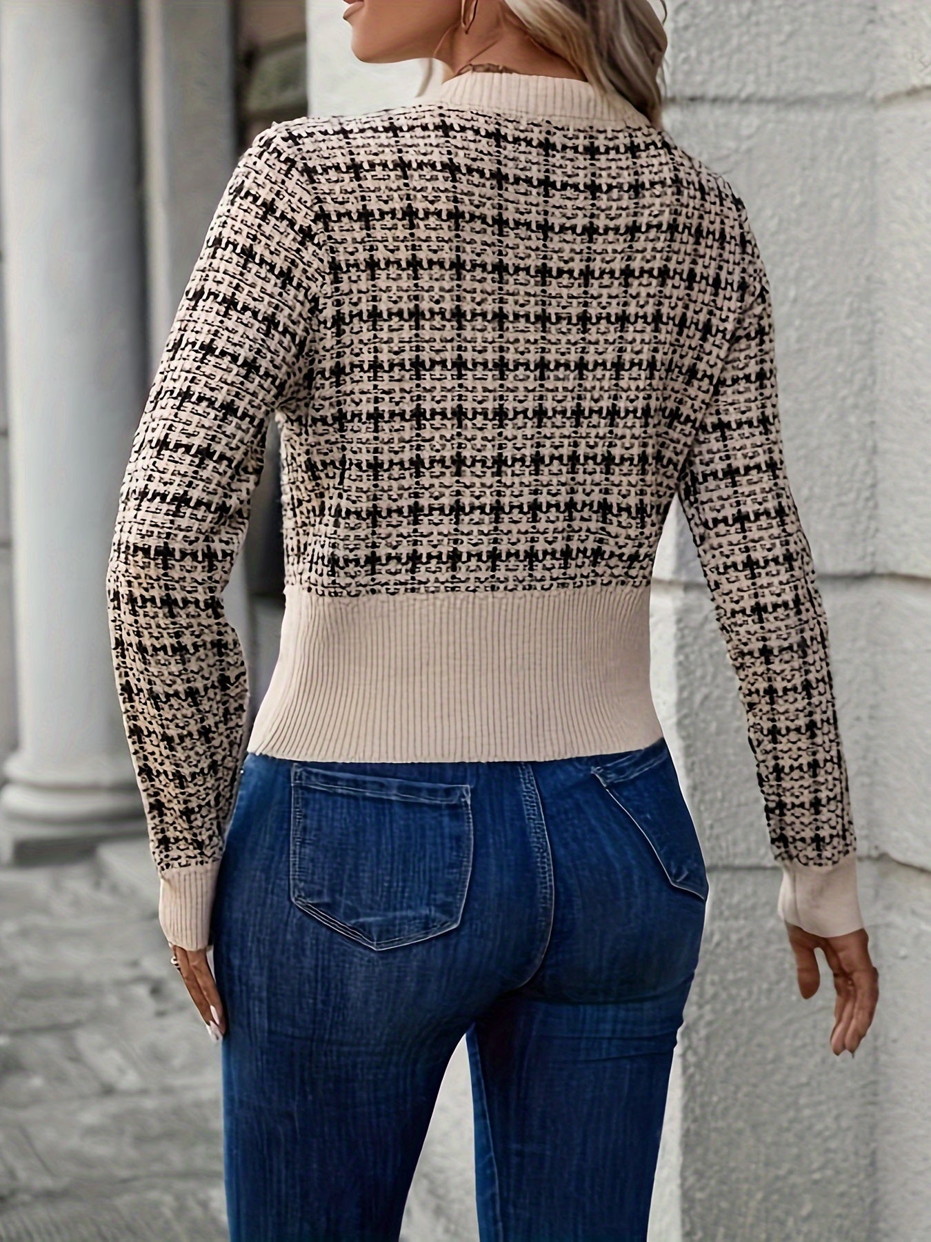 Cardigan en Maille Style Tweed | Chic & Sophistiqué | Design Boutonné