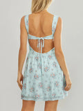 Robe Courte Fleurie | Bleu Ciel | Indispensable Romantique d’Été
