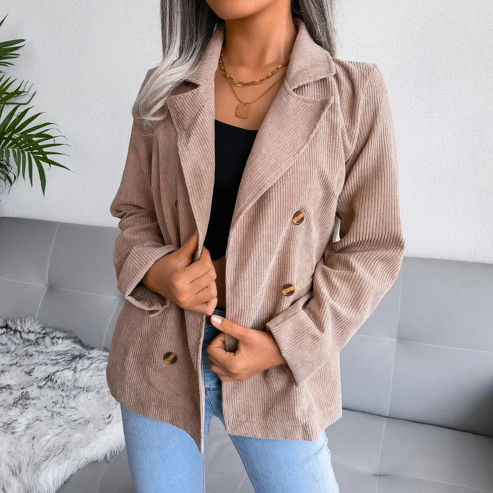 Blazer en Velours Côtelé | Double Boutonnage | Élégant et Décontracté