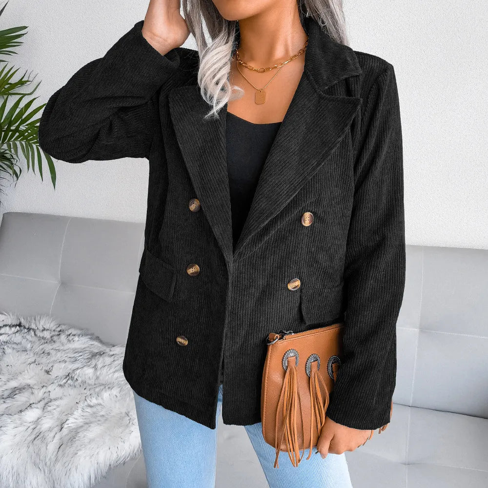 Blazer en Velours Côtelé | Double Boutonnage | Élégant et Décontracté
