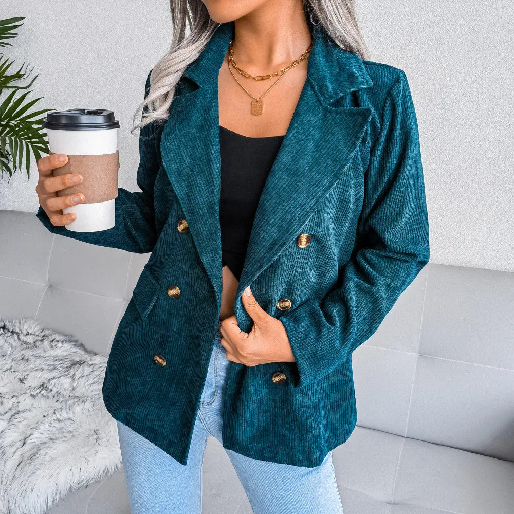 Blazer en Velours Côtelé | Double Boutonnage | Élégant et Décontracté