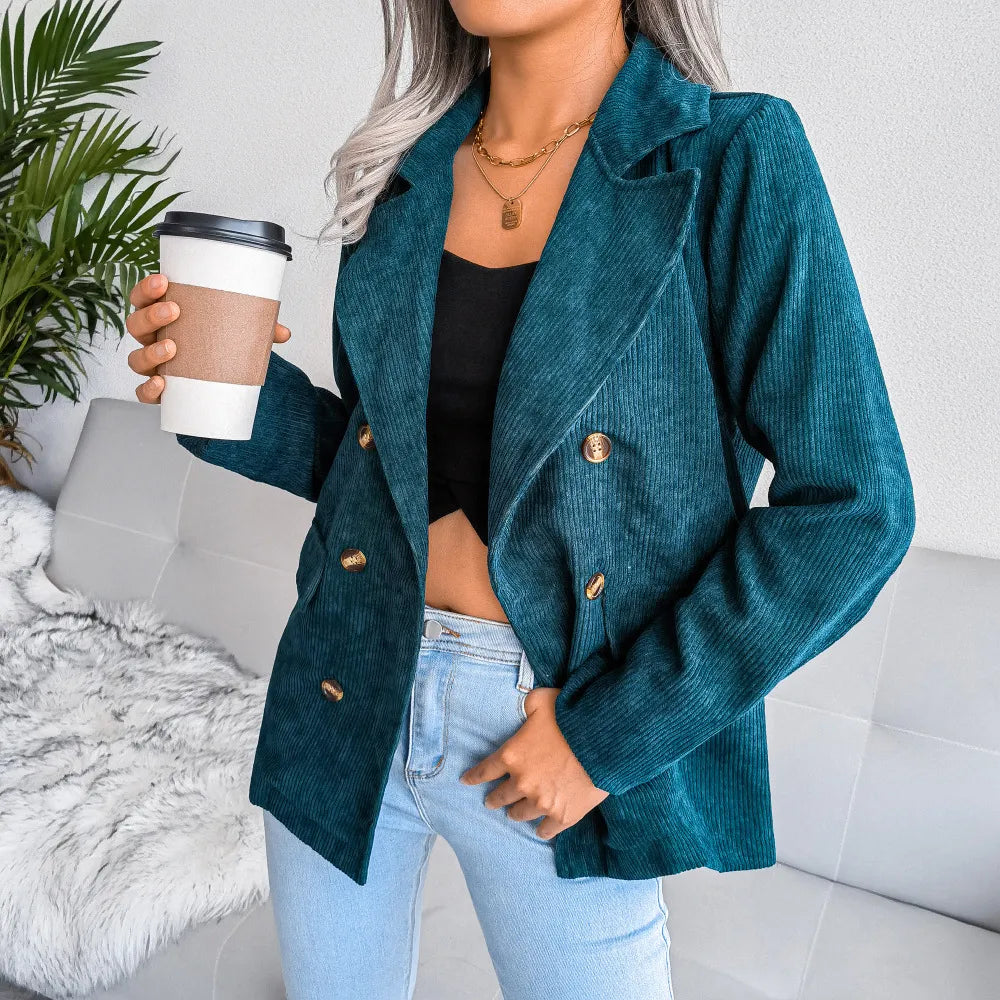 Blazer en Velours Côtelé | Double Boutonnage | Élégant et Décontracté