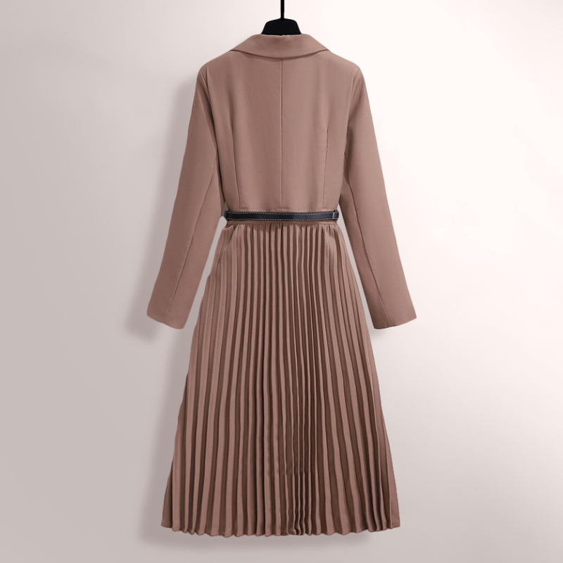 Robe Blazer Plissée Midi | Élégante et Chic | Parfaite pour le Travail et les Événements