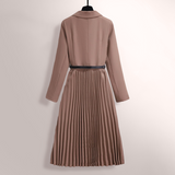 Robe Blazer Plissée Midi | Élégante et Chic | Parfaite pour le Travail et les Événements