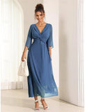 Robe Longue en Mousseline à Nœud Twist | Élégante et Fluide | Parfaite pour Mariages et Événements d'Été