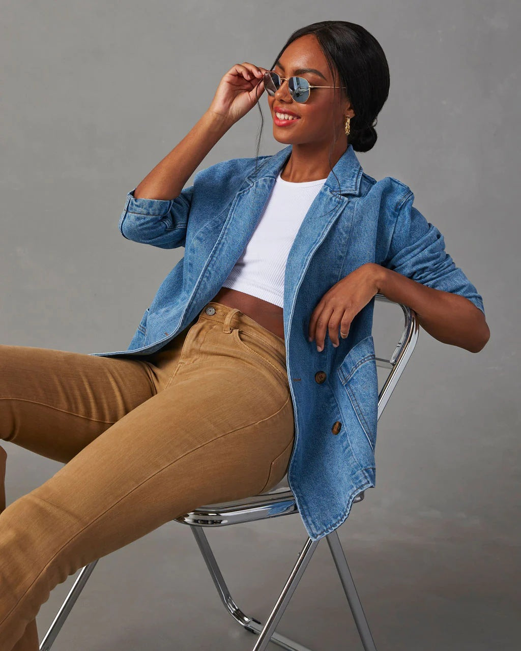Veste Blazer en Jean | Coupe Décontractée | Basique du Quotidien