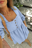 Robe en Jean à Manches Bouffantes | Bleu Beau | Féminine et Décontractée