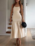 Robe Midi Élégante à Volants | Chic | Féminine et Intemporelle
