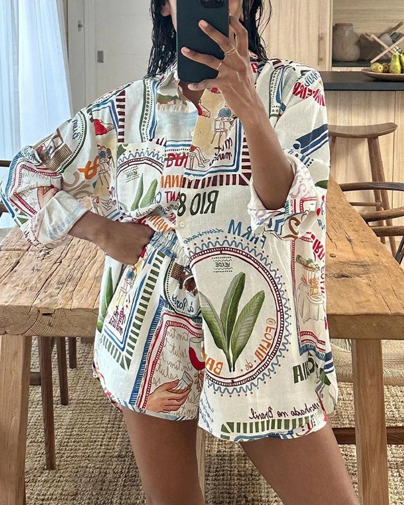 Chemise Oversize Imprimée | Graphismes Colorés | Légère et Décontractée