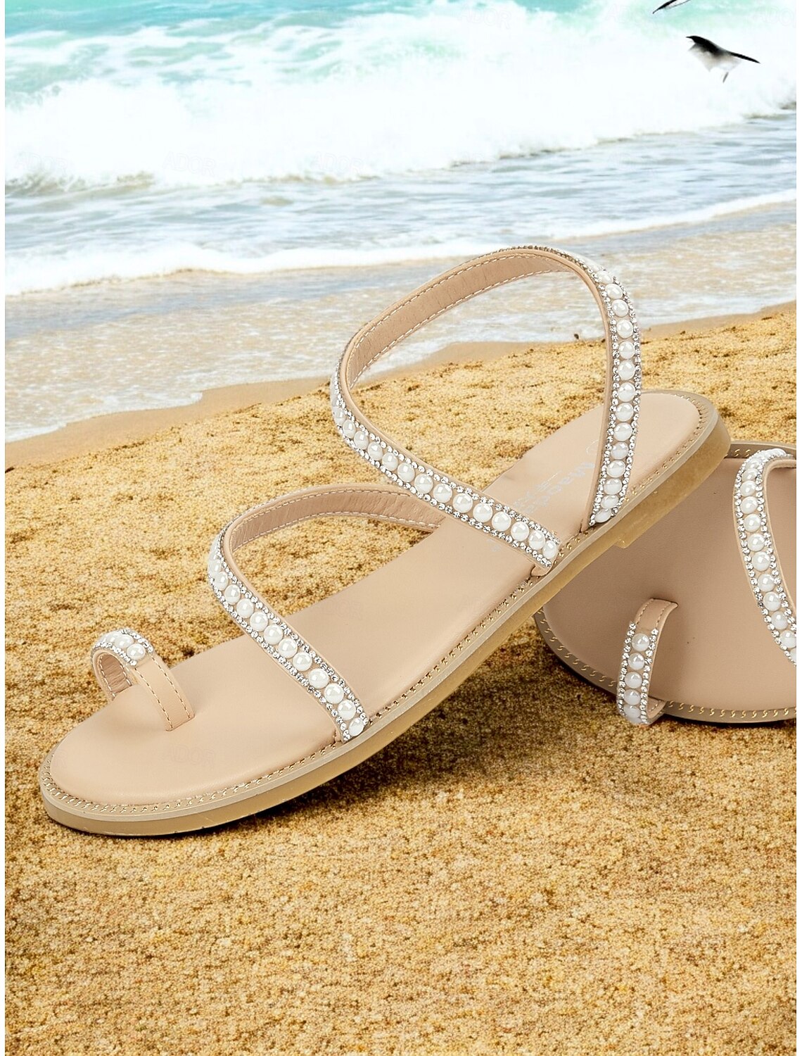 Sandales Plates à Perles | Élégantes & Délicates
