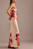 Robe Longue Satinée Fleurie | Élégante | Chic et Fluide