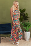 Robe Longue Bohème à Fleurs | Bretelles Légères | Look Estival Coloré
