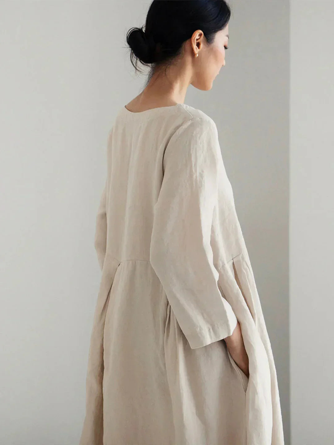 Robe Longue en Lin | 100 % Lin | Élégance Minimaliste & Confort Naturel
