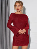 Robe Courte Pailletée | Rouge | Élégance Brillante pour les Soirées
