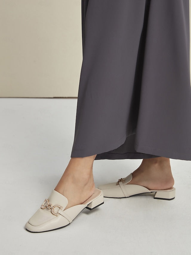 Mocassins Ouverts | Chaîne Ornée | Élégants & Confortables