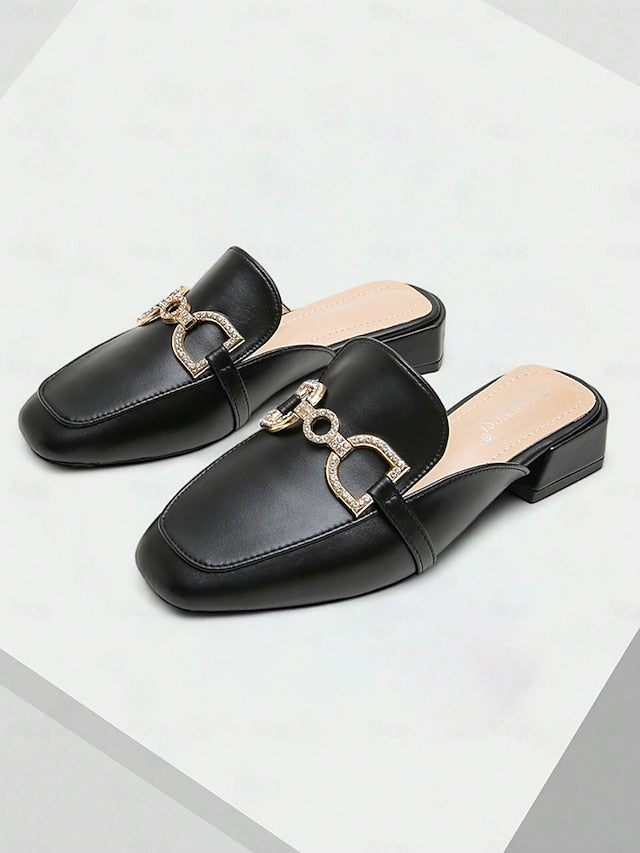 Mocassins Ouverts | Chaîne Ornée | Élégants & Confortables