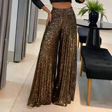 Pantalon Large à Paillettes | Tenue de Soirée | Look Scintillant et Chic