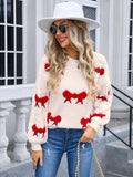 Pull Tricoté Motif Nœud | Doux & Féminin | Charme Décontracté