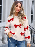 Pull Tricoté Motif Nœud | Doux & Féminin | Charme Décontracté