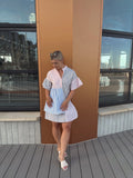Robe Chemise Patchwork Rayée | Fluide & Ludique | Élégance Décontractée